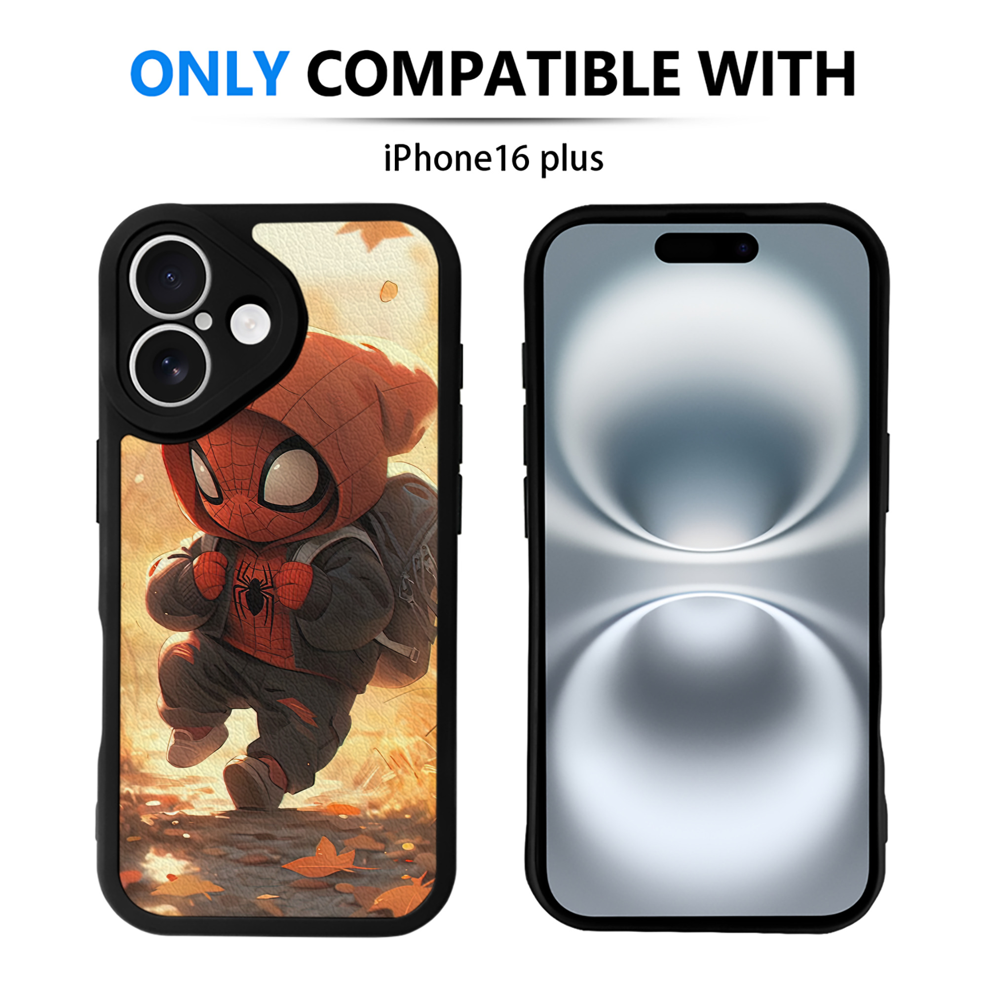 （画像用） Spider Man スパイダーマン 【iPhone 16シリーズ対応】シリコンスマホケース（レザー調） 材質：シリコン